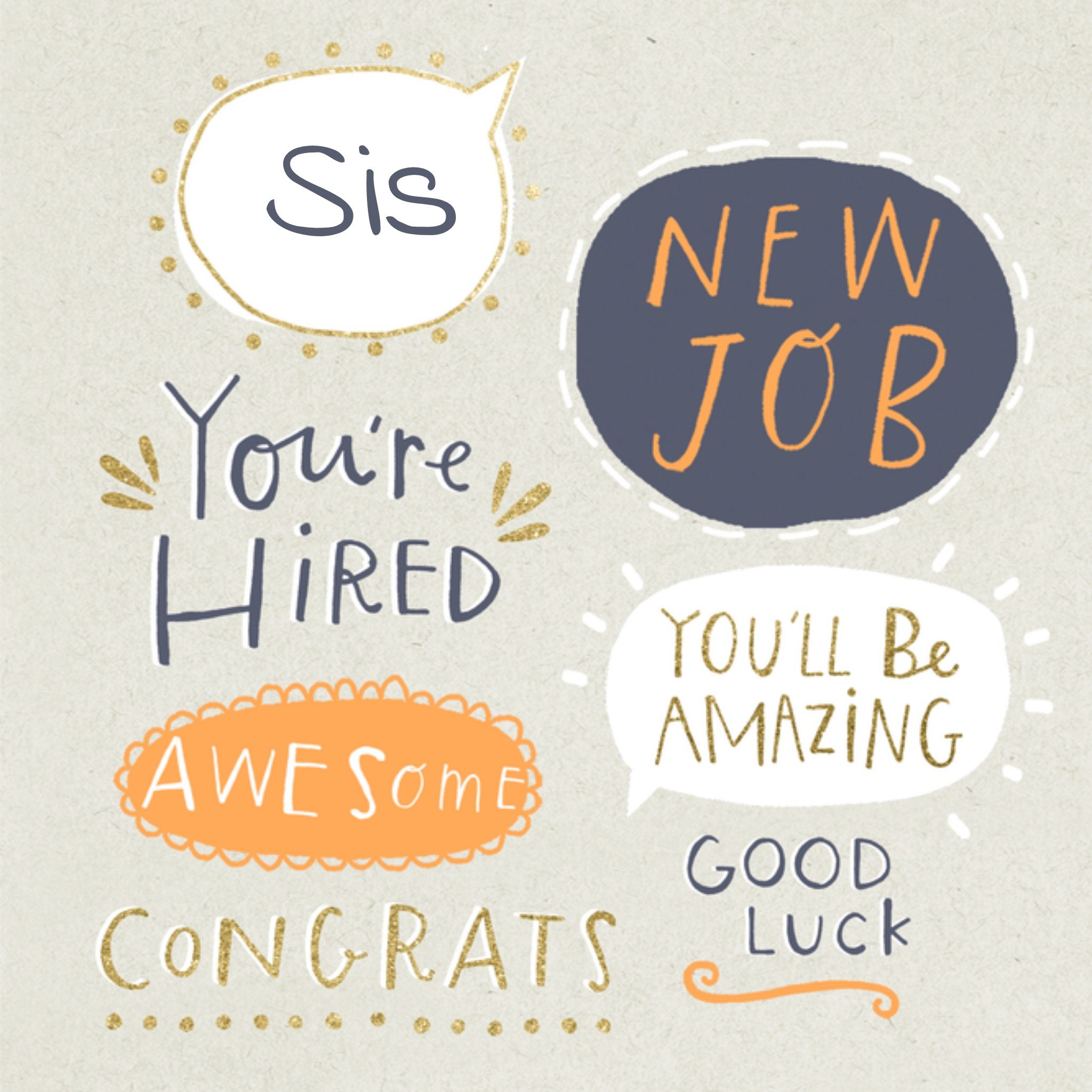 Nieuwe baan zus Vierkante Kaart UK Greetings