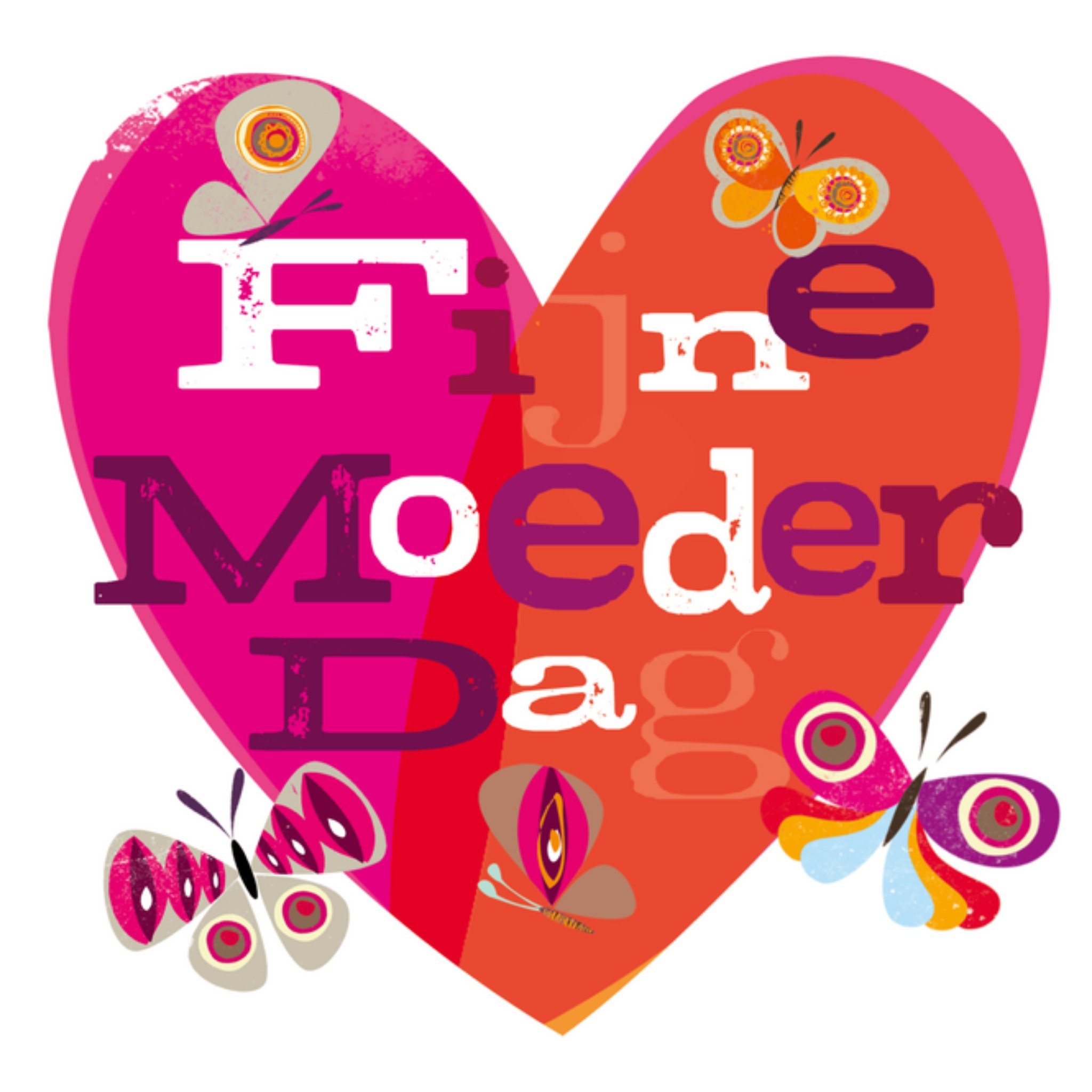 Moederdagkaart hartje Vierkante Kaart Paperclip