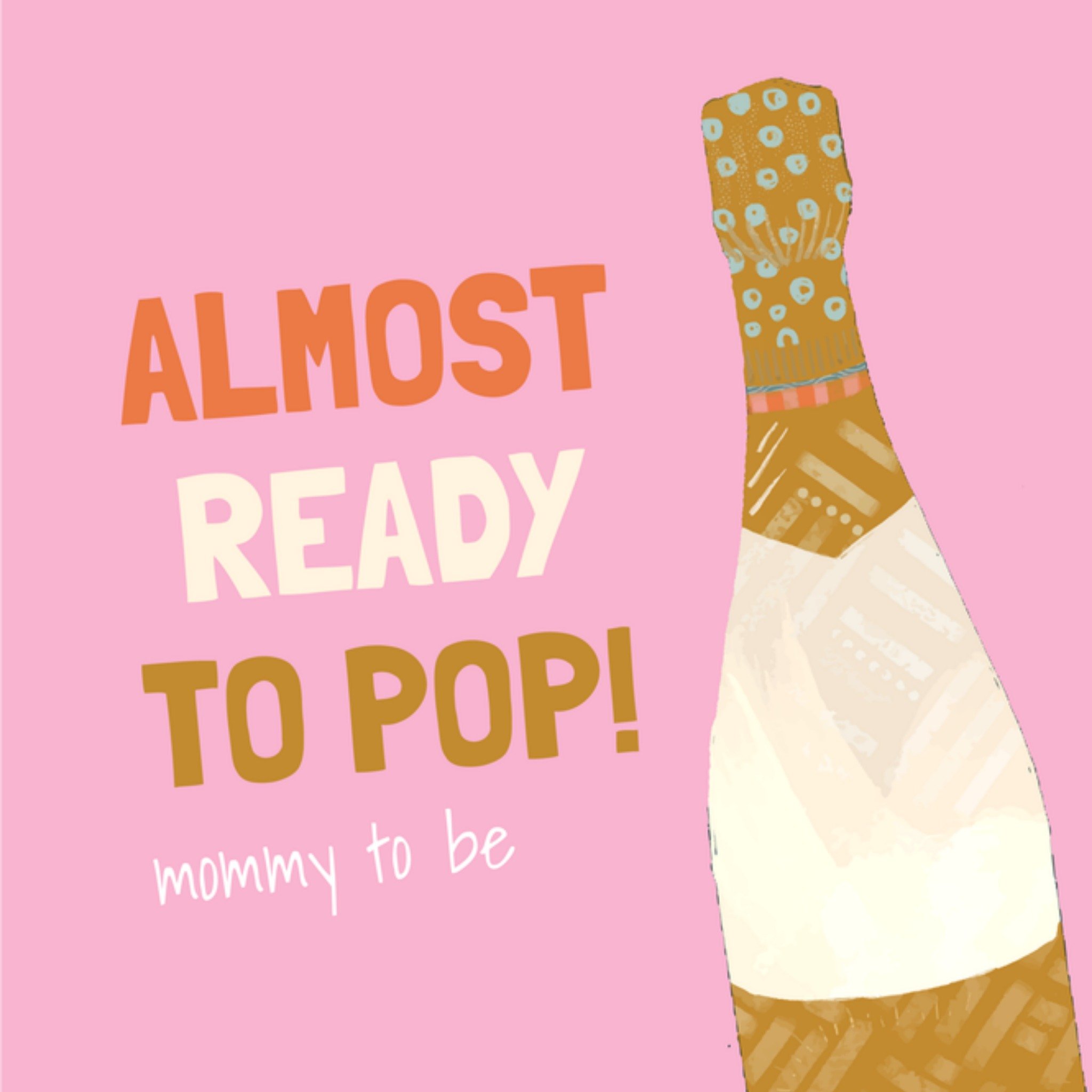 Greetz Kerstkaart Grappig Mommy to be Champagne Vierkant