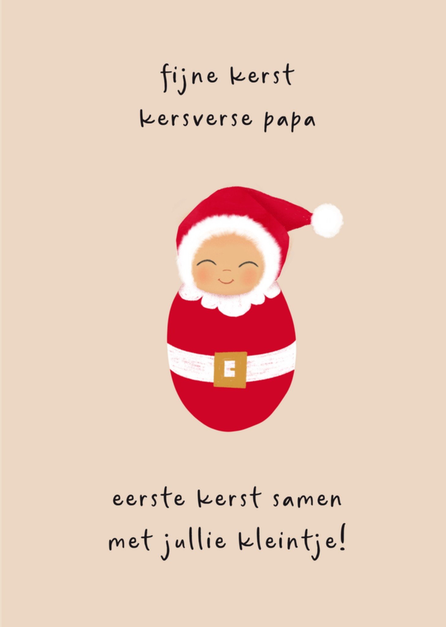 Kerstkaart Eerste kerst samen Papa Tsjip