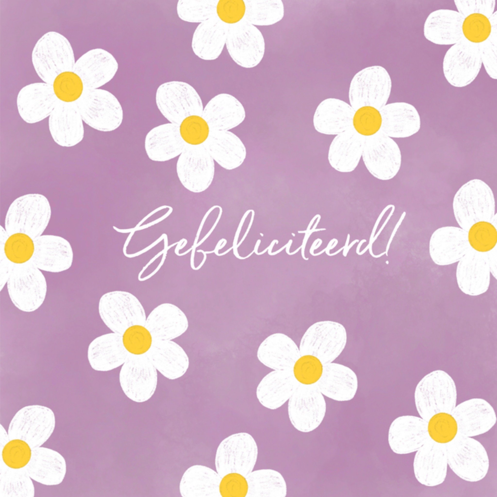 Verjaardagskaart madeliefjes Vierkante Kaart Tsjip