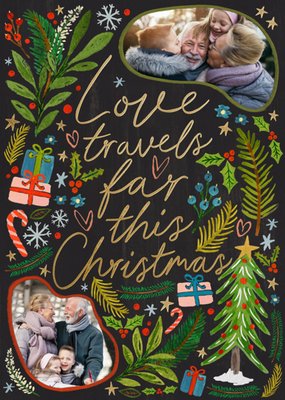 Greetz | Kerstkaart | Love Travels Far This Christmas | Aanpasbare Fotokaart
