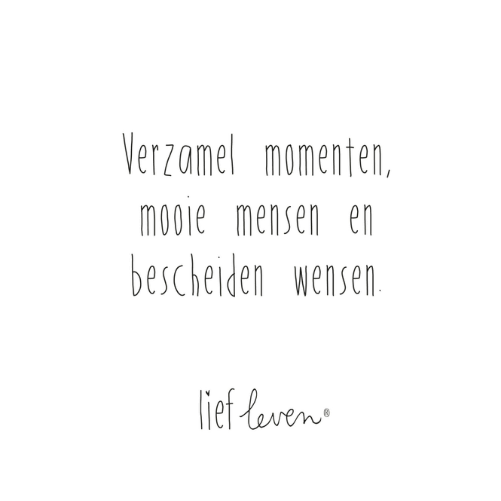 Quote over verzamelen Vierkante Kaart Lief Leven