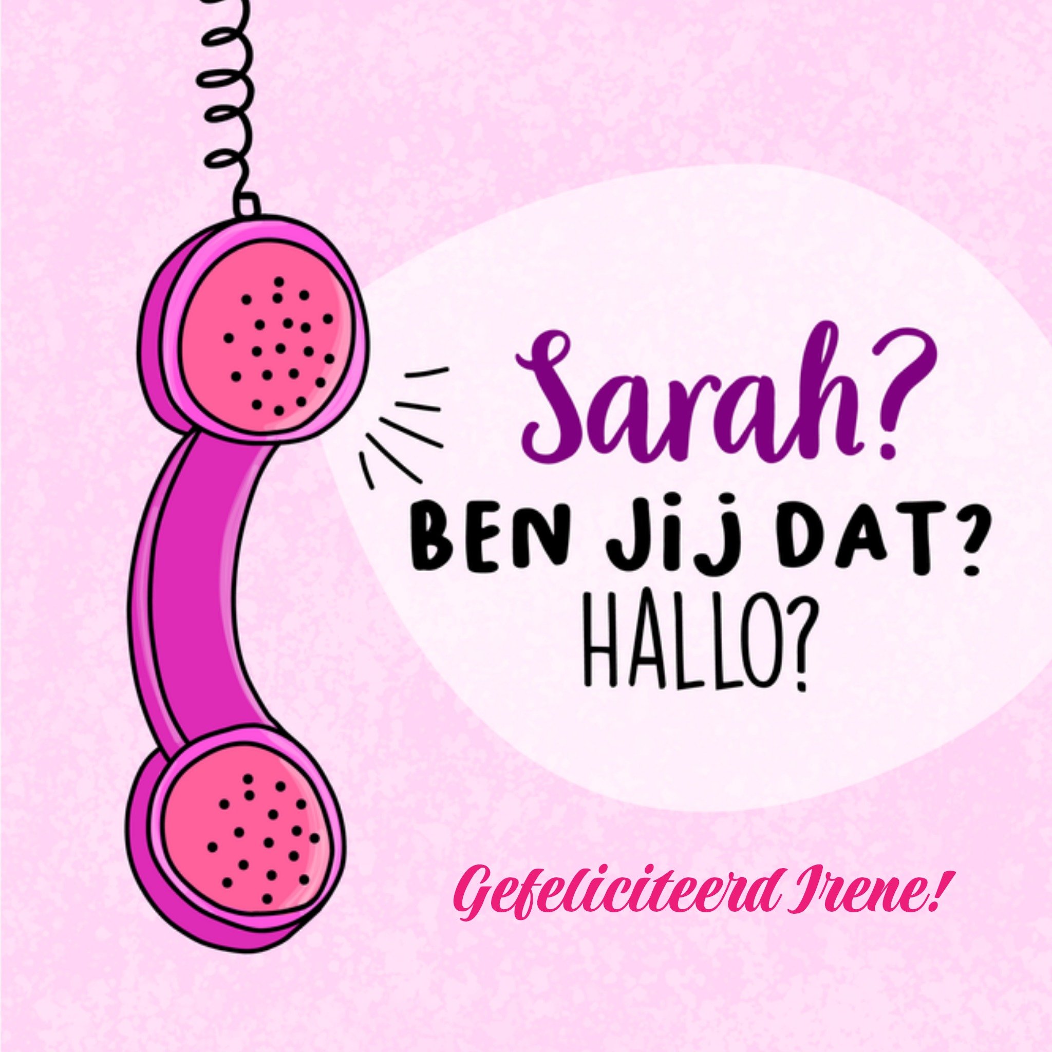 Verjaardagskaart Sarah Vierkante Kaart Liefs Jansje