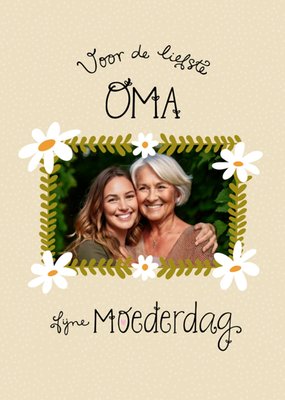 Voor De Liefste Oma Bloemenkader Foto Upload Moederdag Kaart