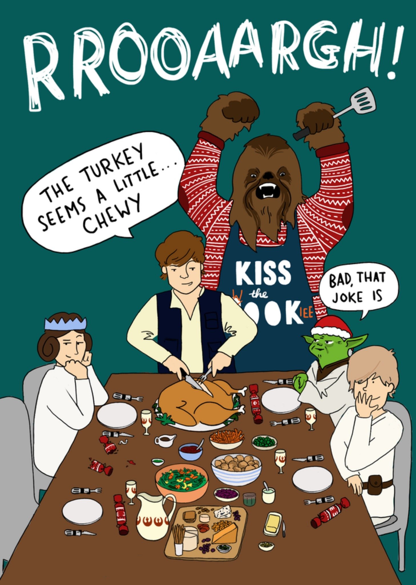 Kerstkaart Chewbacca Grappig Star Wars