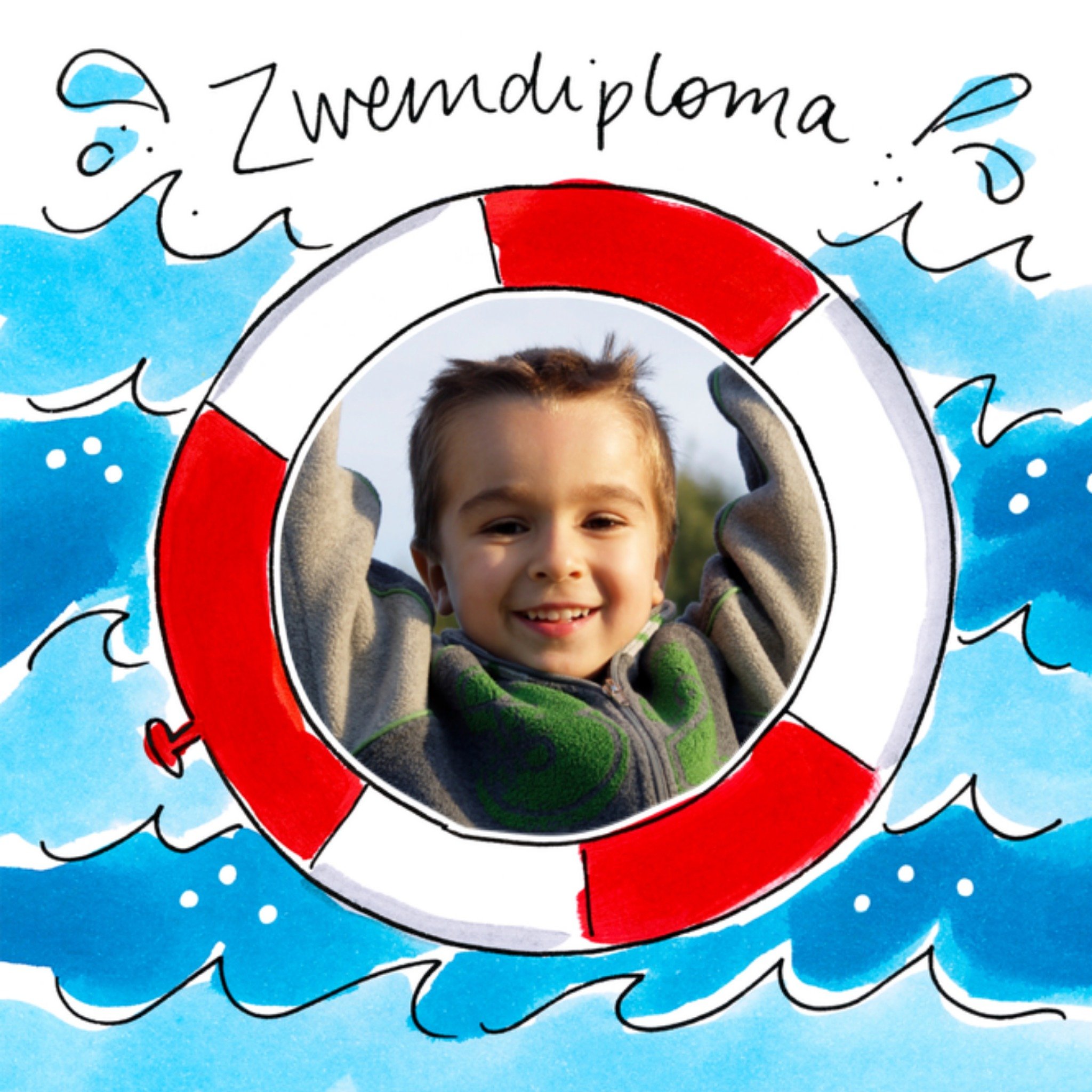 Zwemdiploma kaart fotokaart Vierkante Kaart Blond Amsterdam