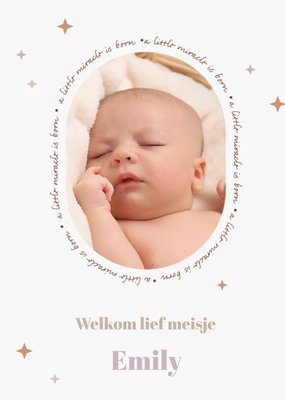 Welkom Lief Meisje Sterren Foto Upload Geboorte Kaart