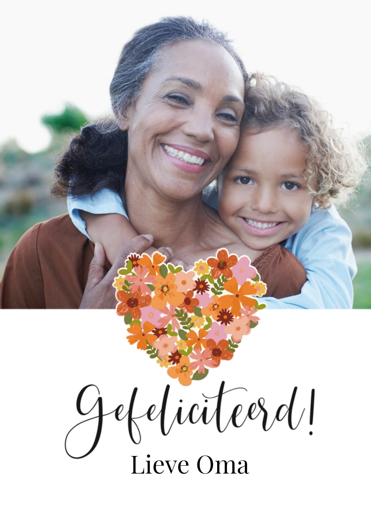 Verjaardag Oma Bloemen Foto Kaart Tsjip