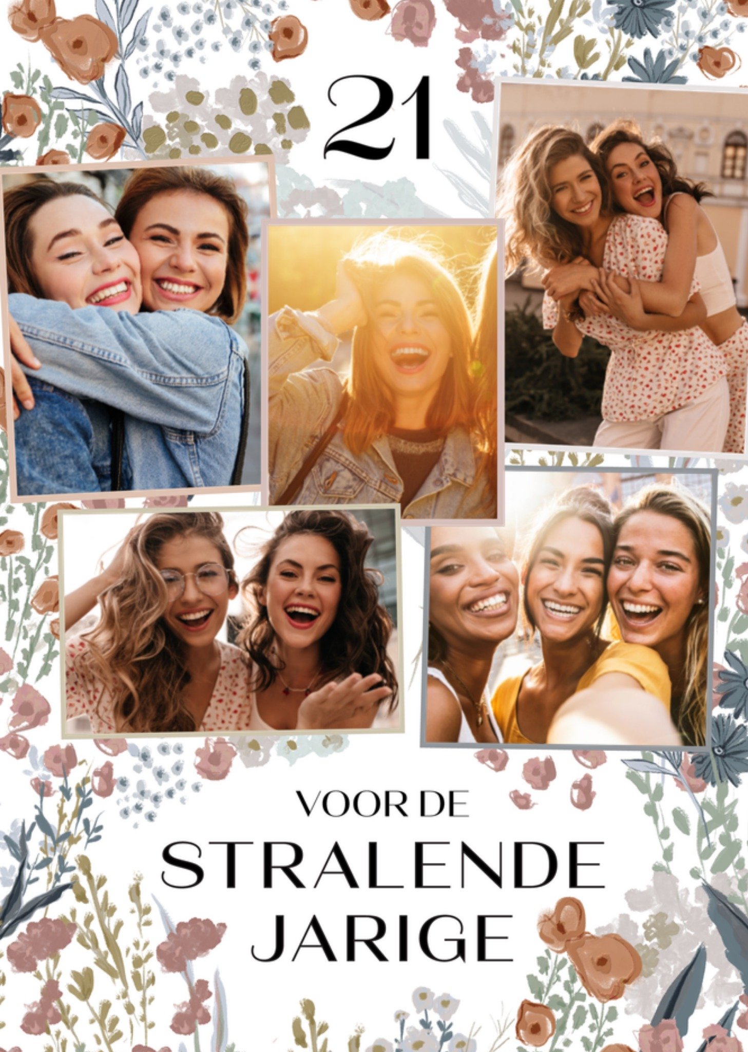 Verjaardagskaart 21 Voor de stralende jarige Fotokaart Kaart Greetz