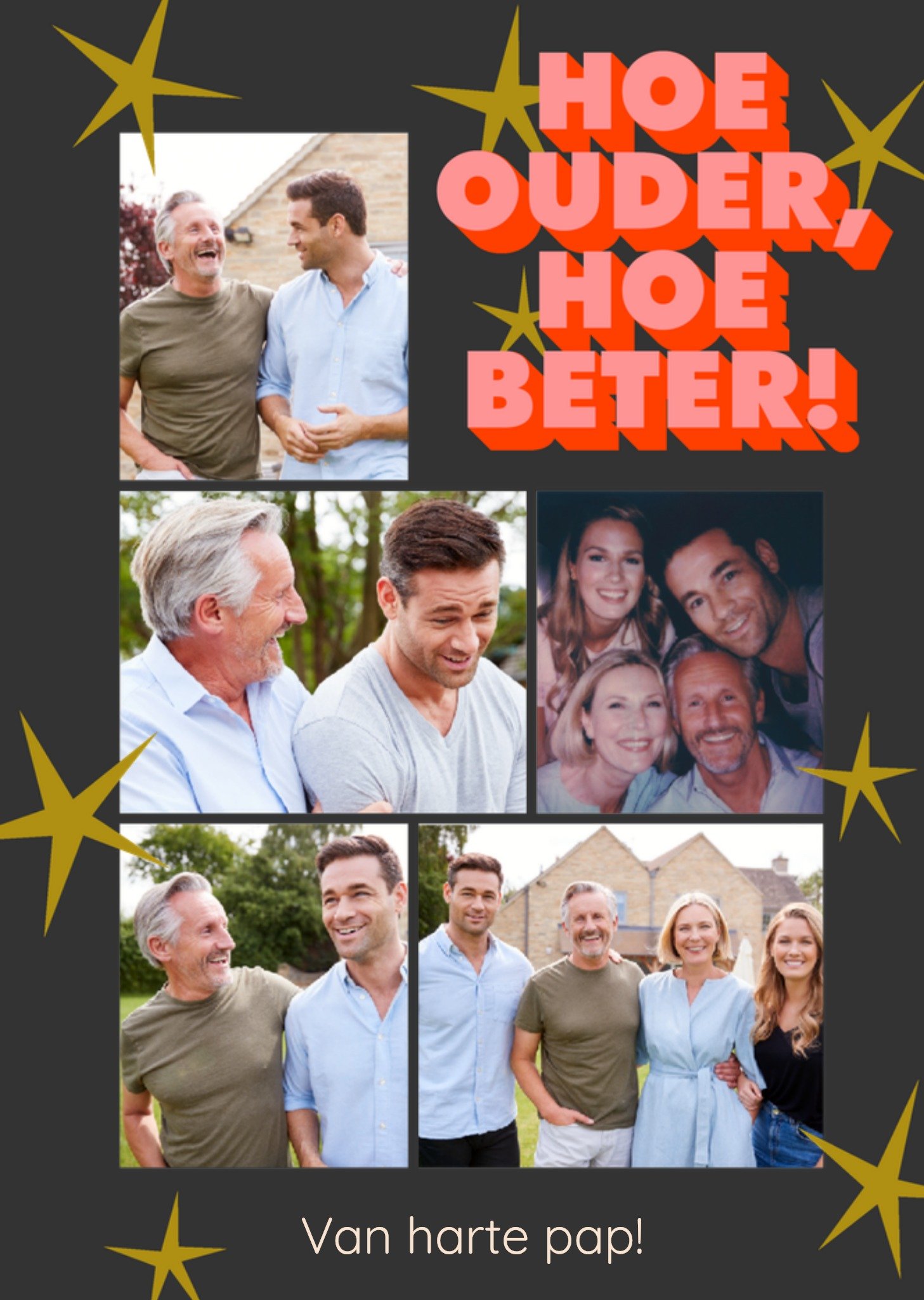 Greetz Verjaardagskaart Hoe ouder, hoe beter Met fotos Standard Card