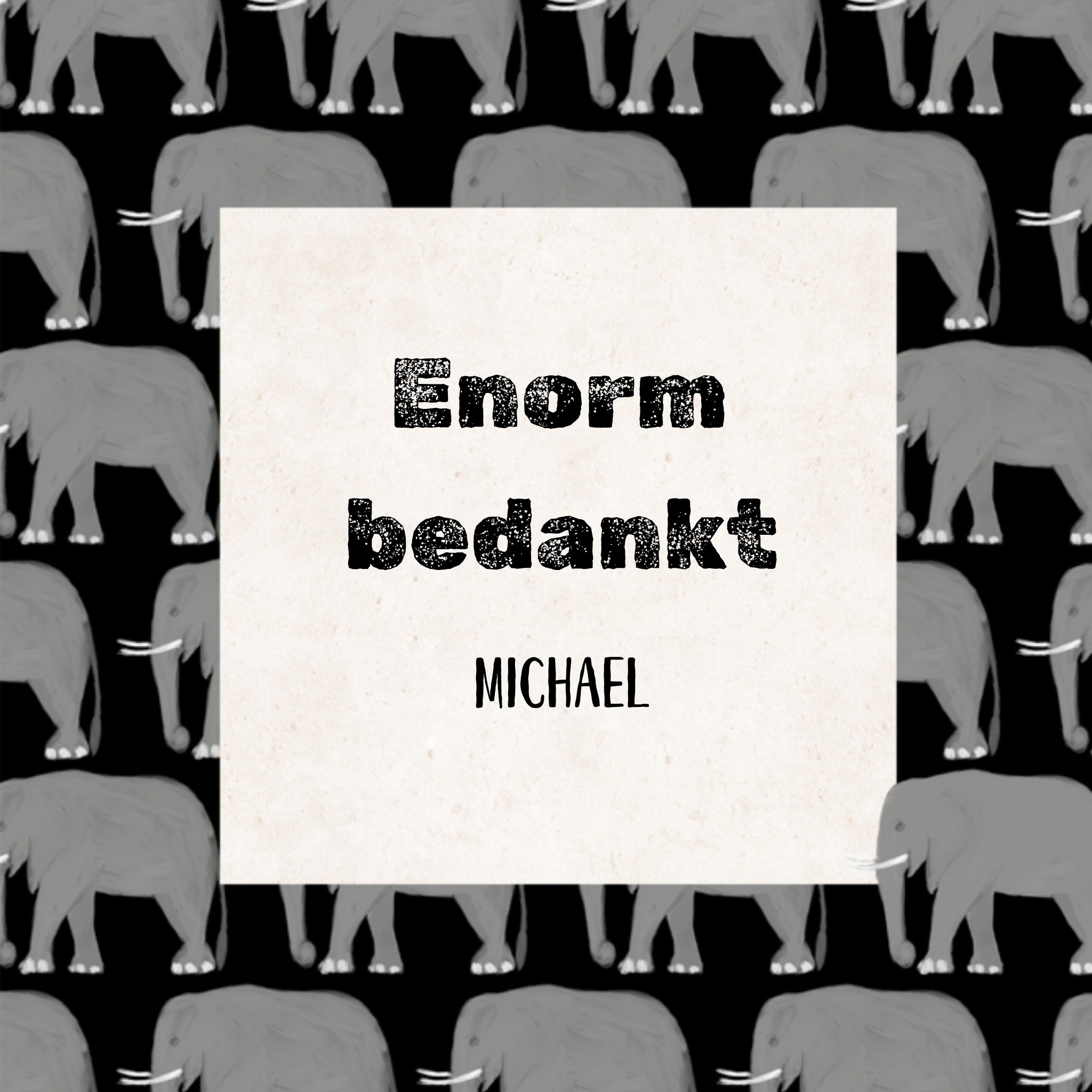 Greetz Bedankkaartje Enorm bedankt Met naam Vierkant