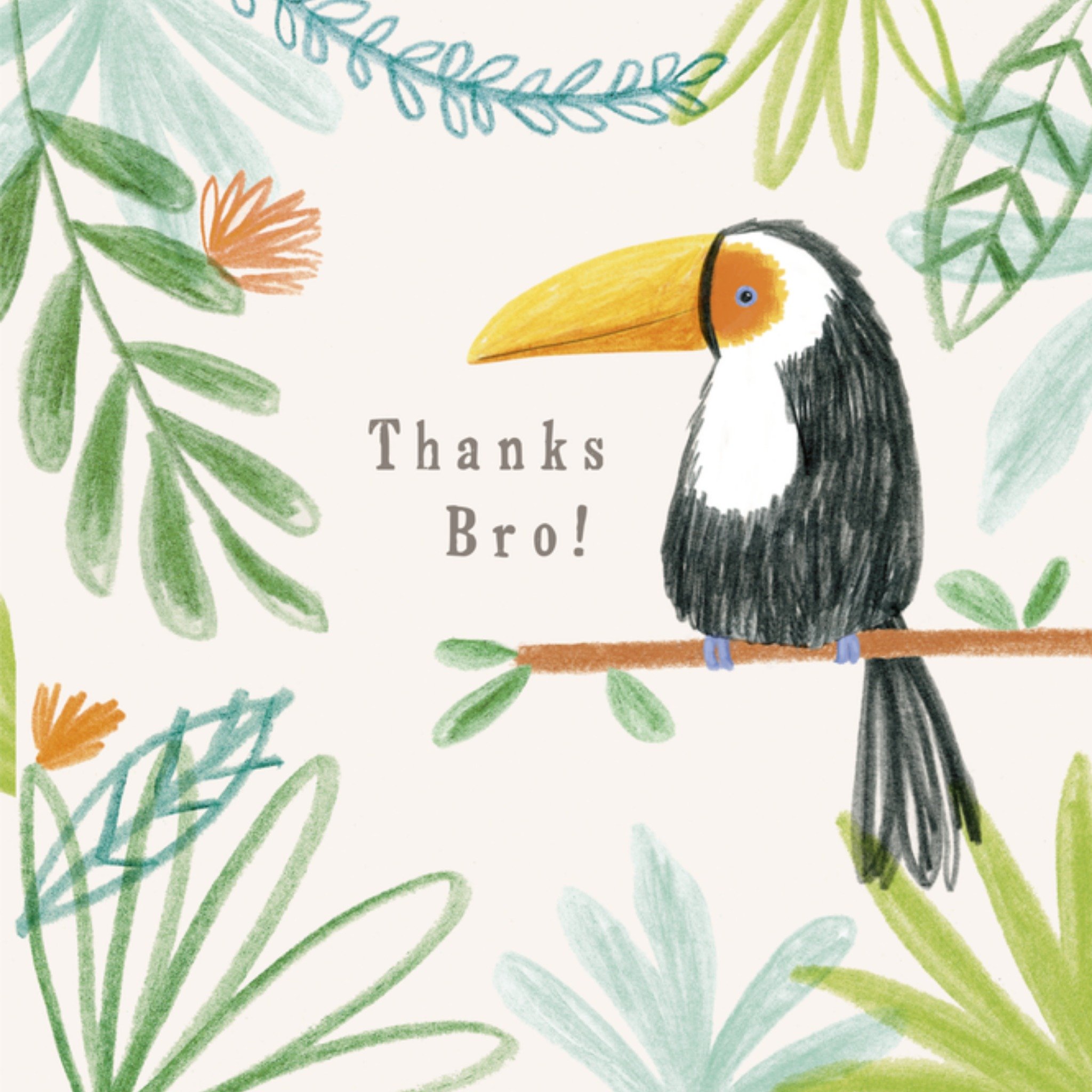 Bedankt Illustratie Vierkante Kaart UK Greetings