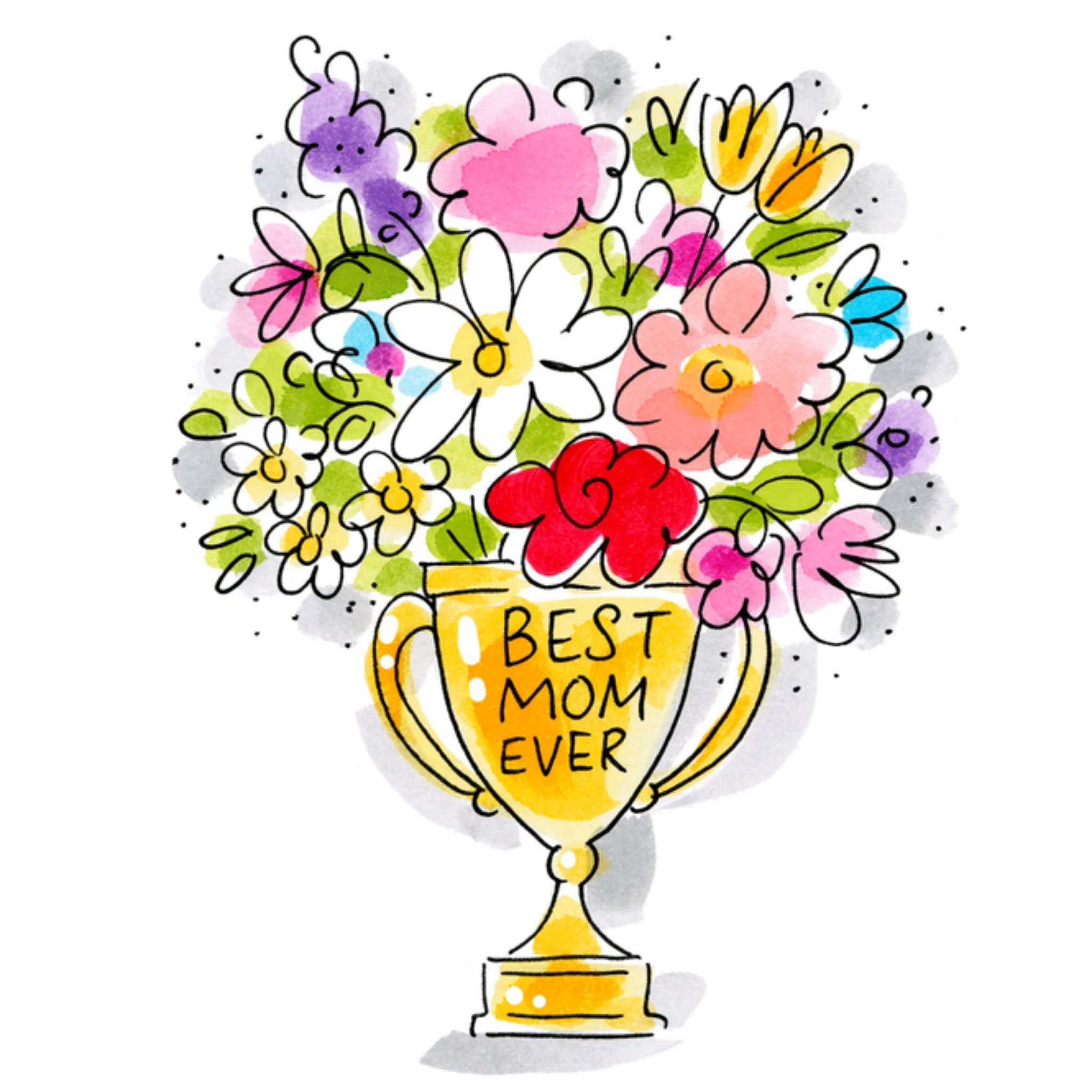 Moederdagkaart best mom ever Vierkante Kaart Blond Amsterdam