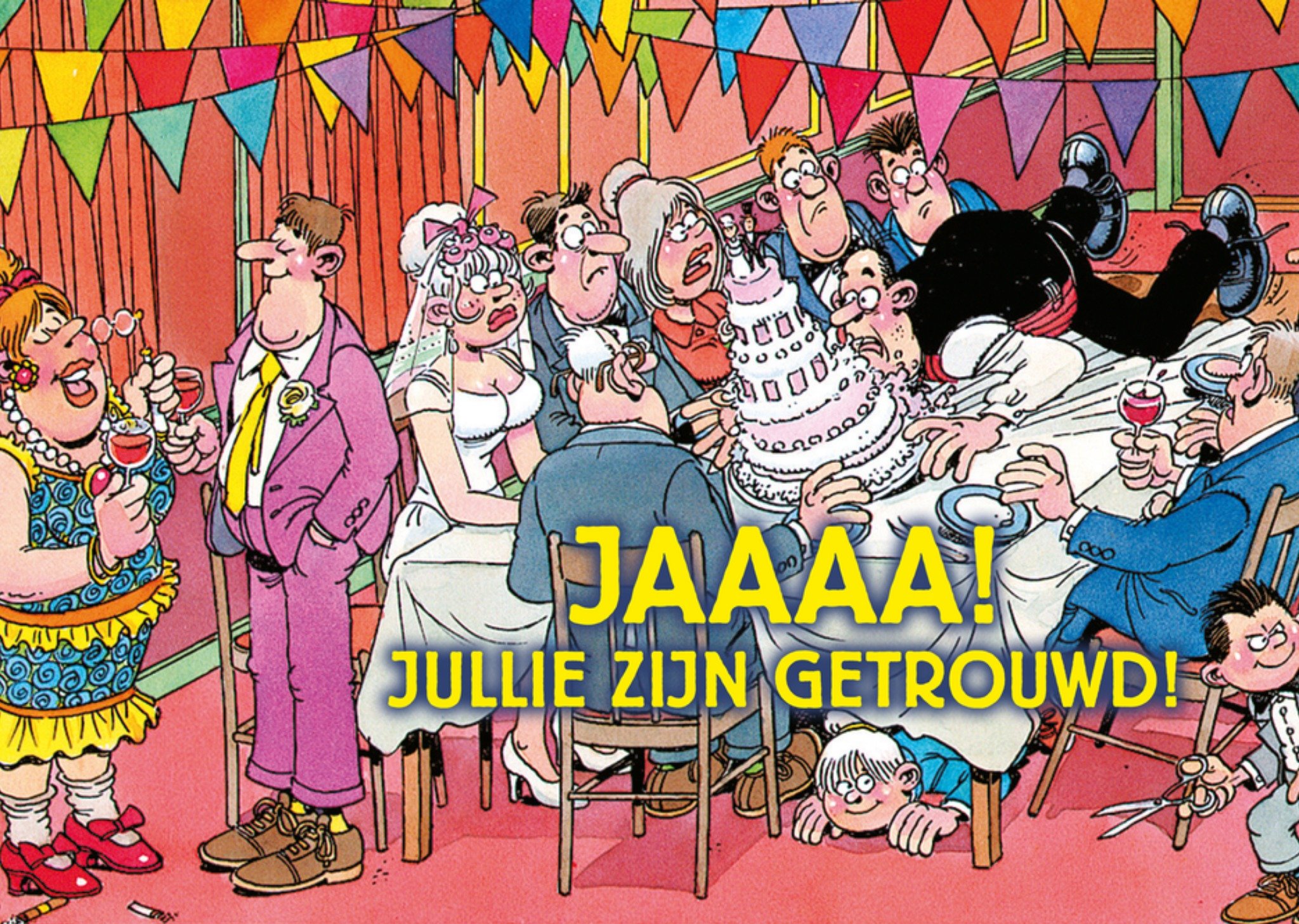 Huwelijkskaart Jaaaa Jullie zijn getrouwd Kaart Jan van Haasteren