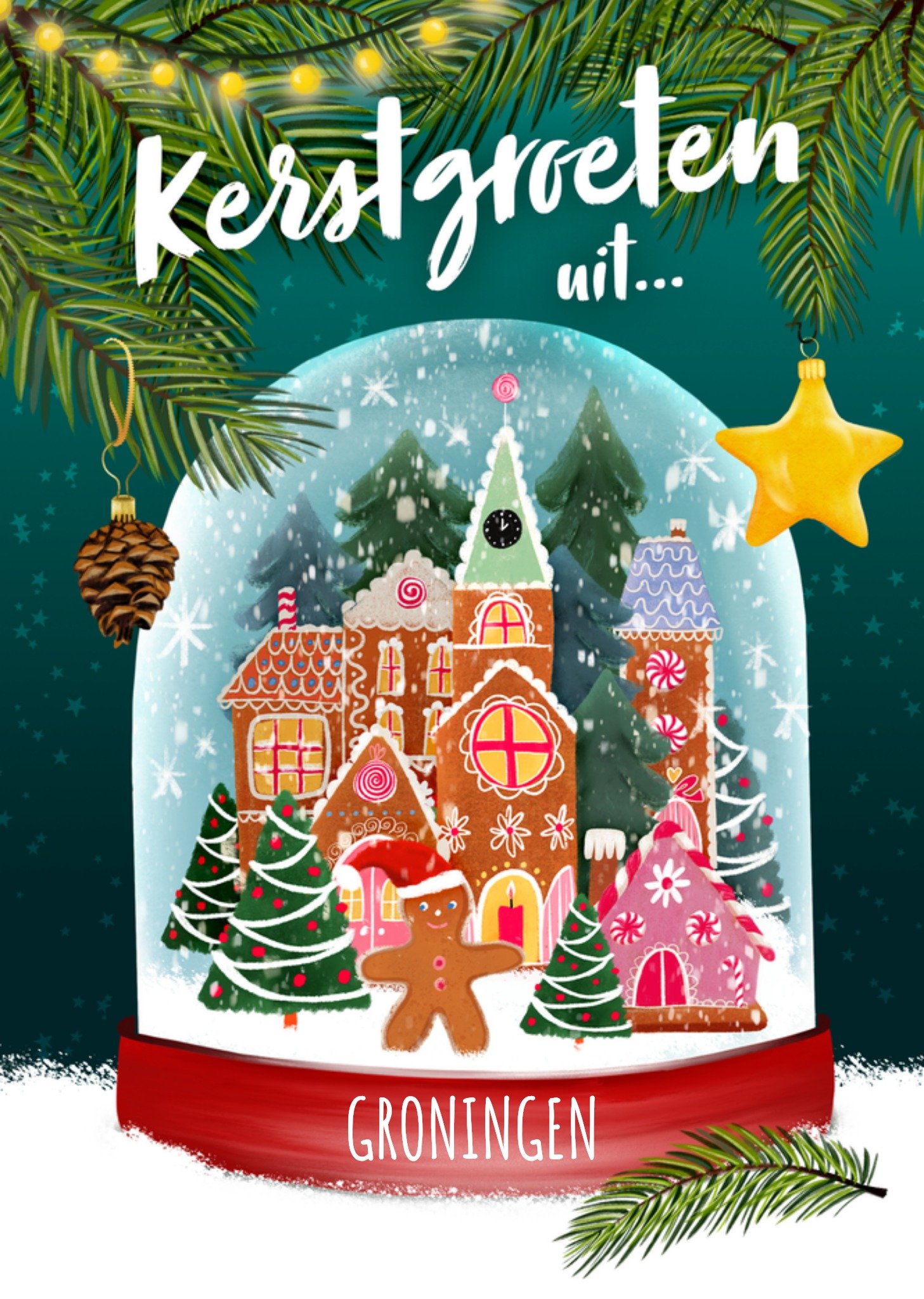 Fishuals Patricia Hooning Kerstkaart Kerstgroeten uit Standard Card