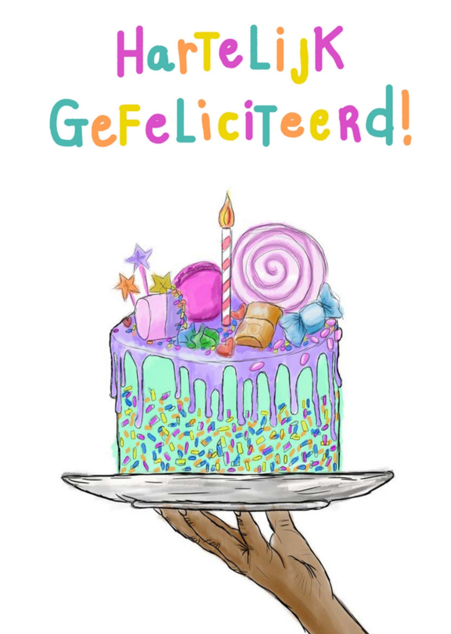 Verjaardagskaart taart Kaart Kitsch Noir