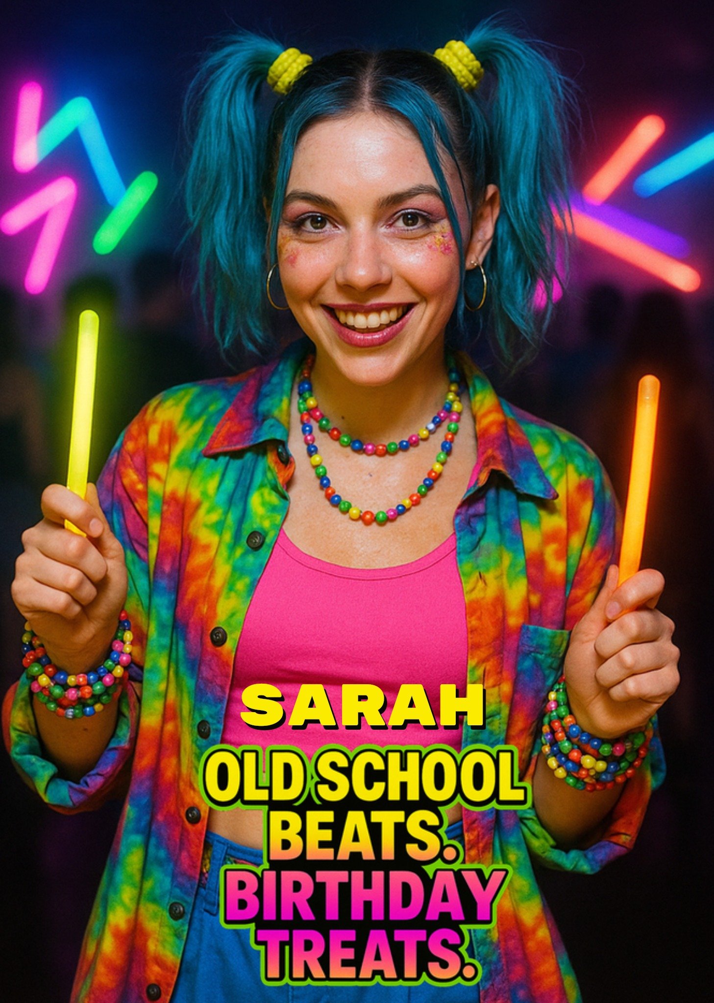 Verjaardagskaart Face Swap Old School Beat Birthday Treats Greetz