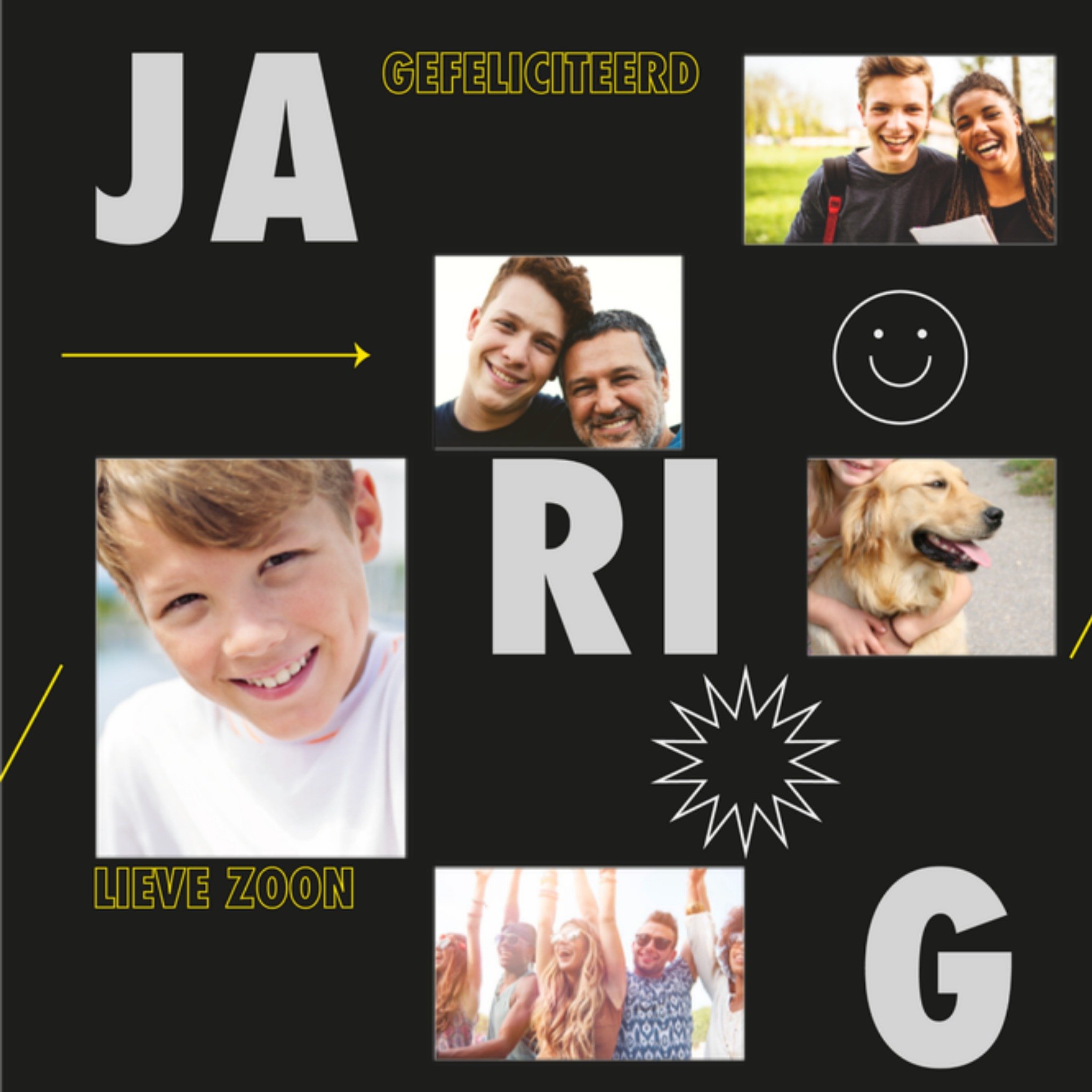 Greetz Verjaardagskaart Jarig Vierkant