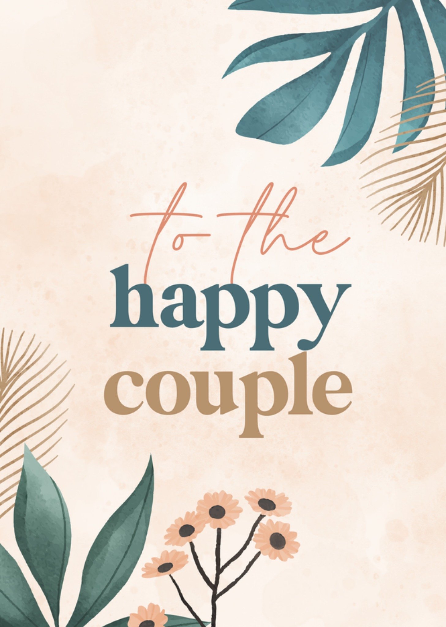 Huwelijkskaart To the happy couple Kaart Papercute