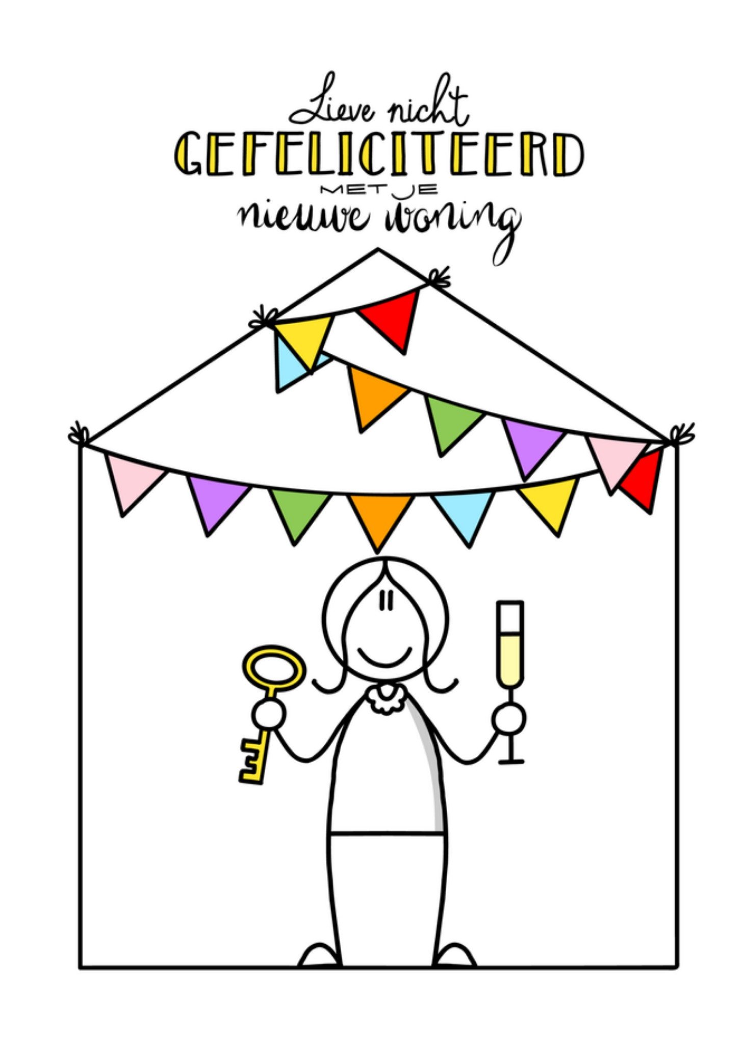 Nieuwe woning kaart Nichtje Kaart YH Tekent