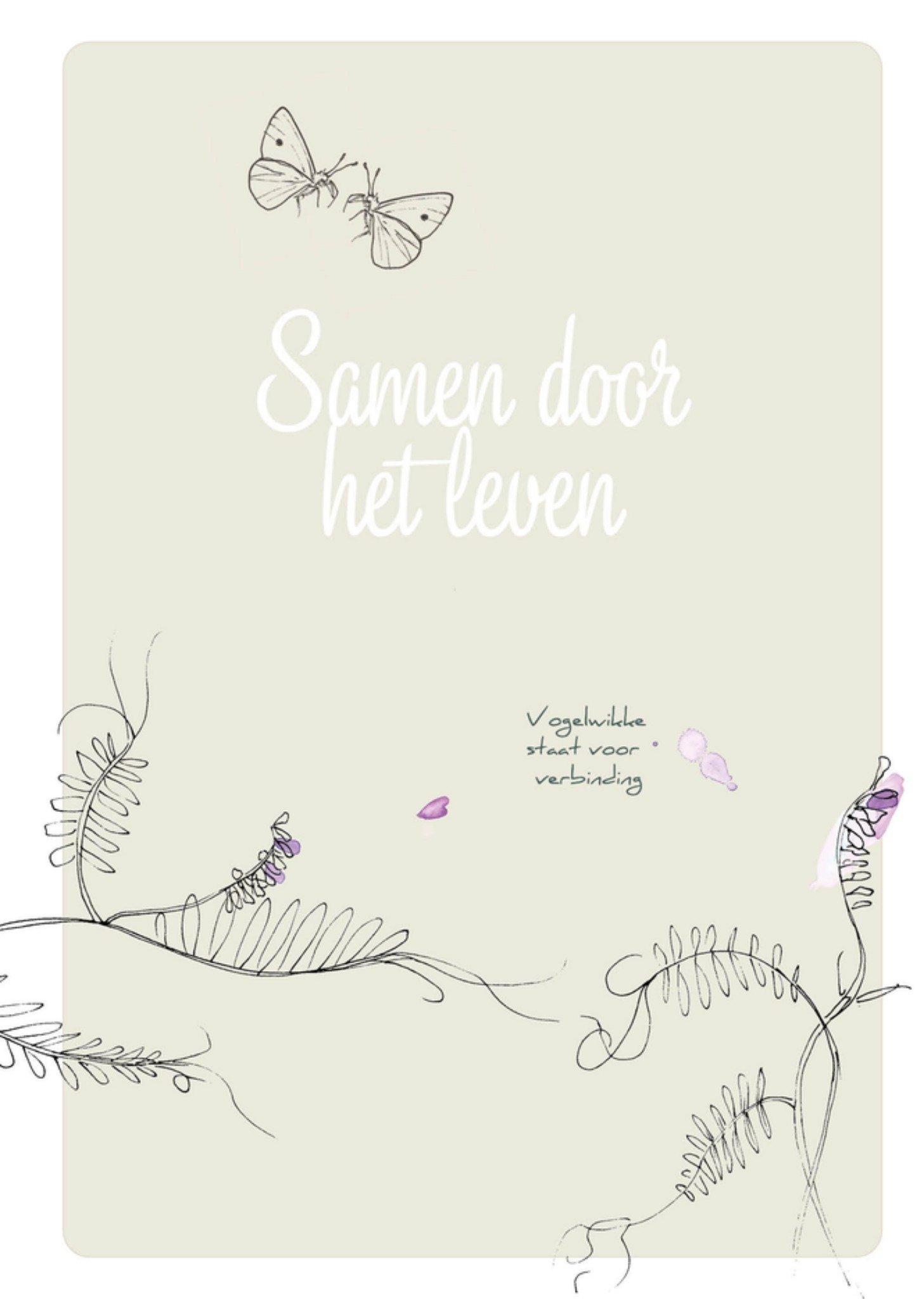 Huwelijkskaart Vogelwikke voor verbinding Kaart Veer Moon