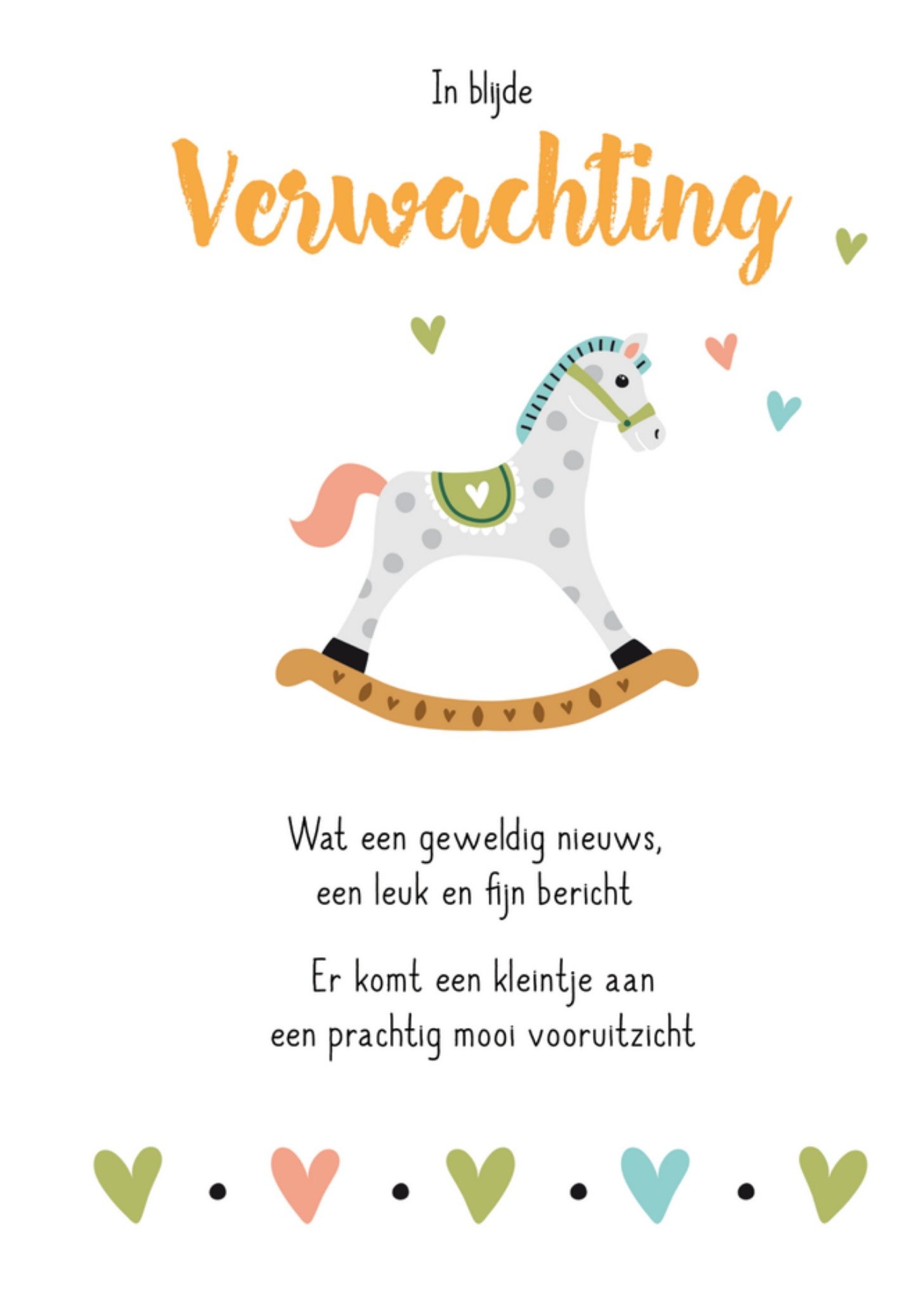 Zwangerschapskaart Hobbelpaard Kaart Paperclip