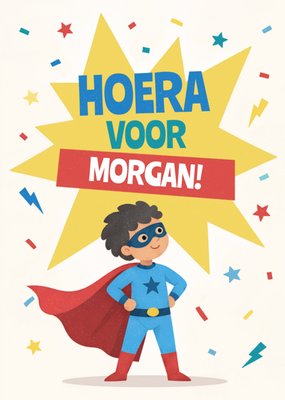Hoera Voor Superheld Jongen Gefeliciteerd Kaart