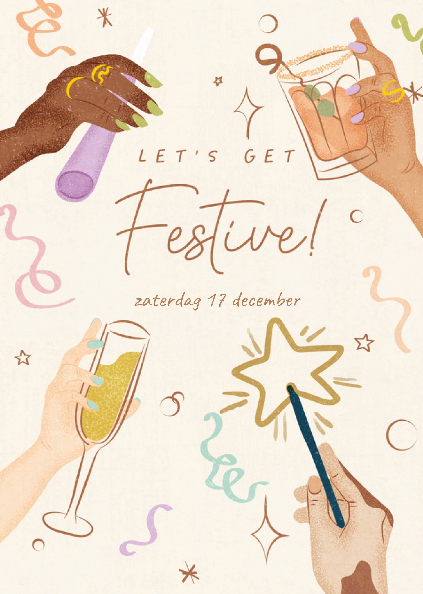 Uitnodiging kerstfeest drankjes Melolelo