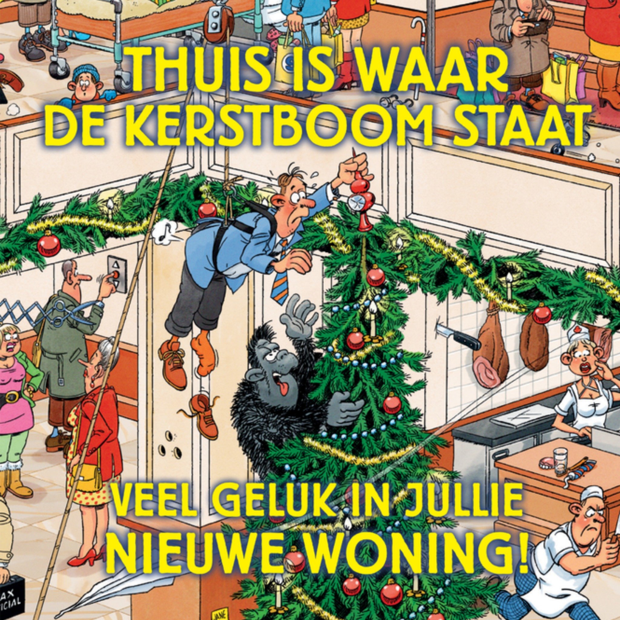 Kerstkaart nieuwe woning Jan van Haasteren