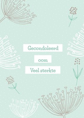Geïllustreerd Bloemenpatroon Oom Condoleance Kaart