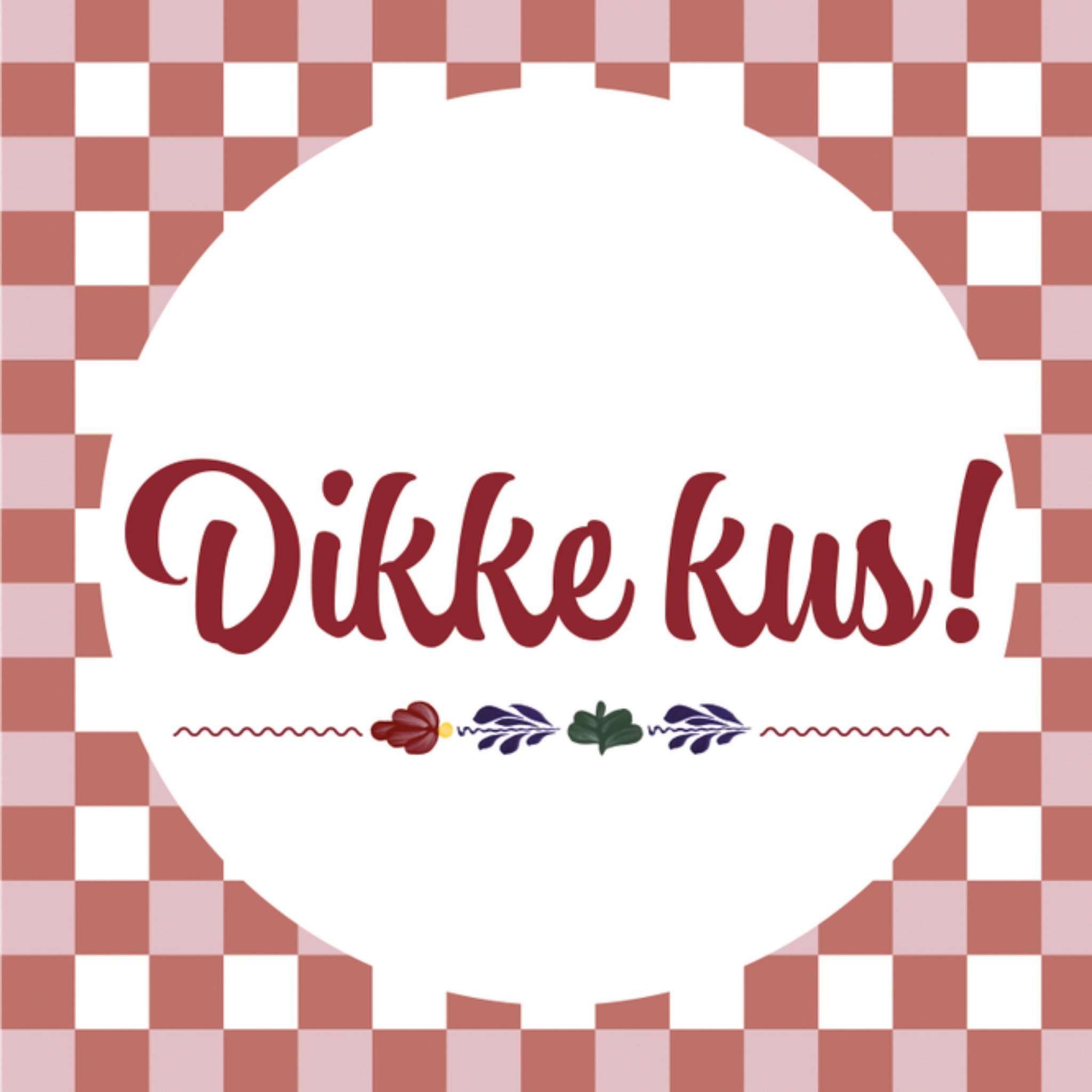 Valentijnskaart Dikke kus! Gingham Vierkante Kaart Boerenbont