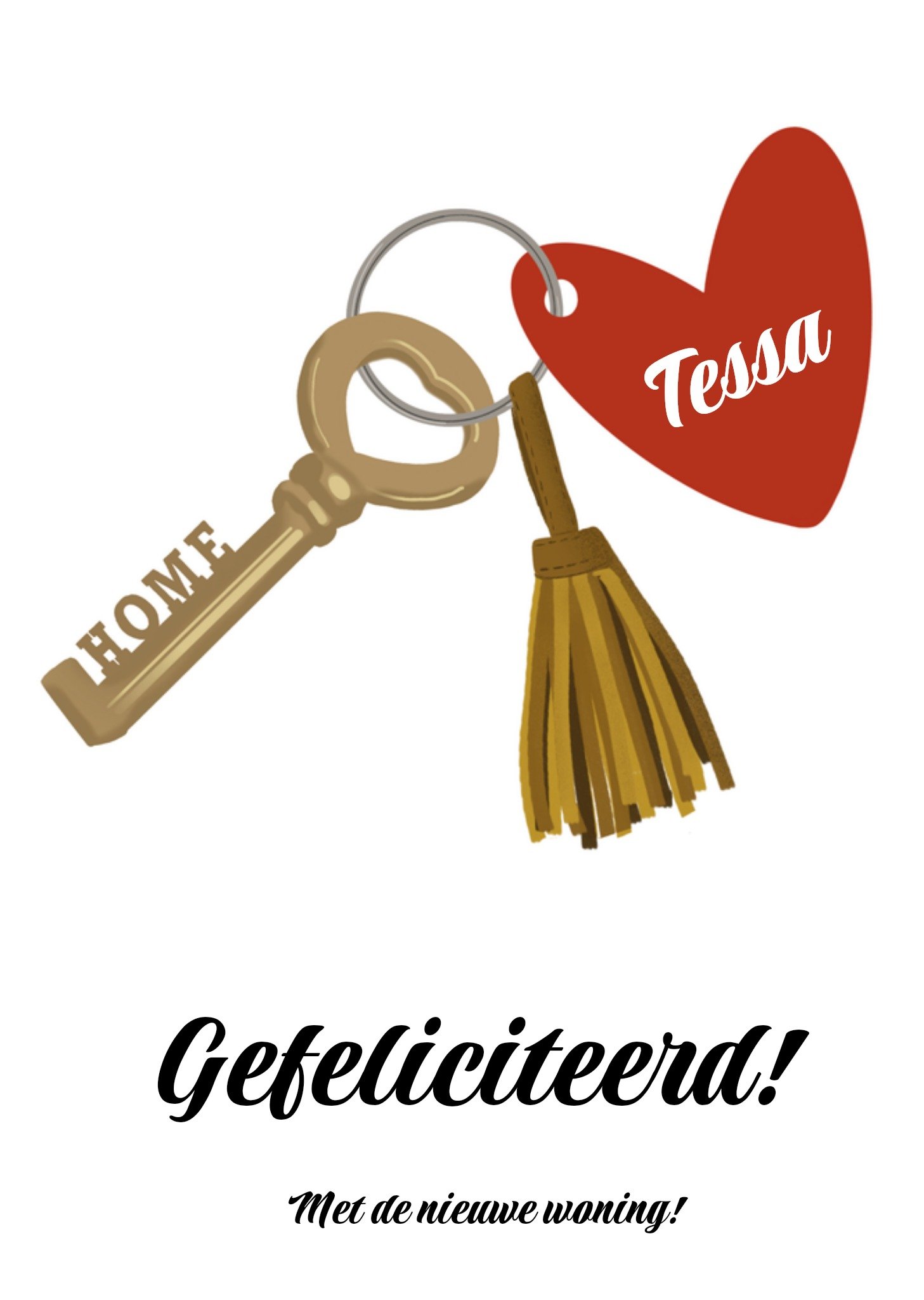 Nieuwe woning Illustratie Sleutel Kaart Tsjip