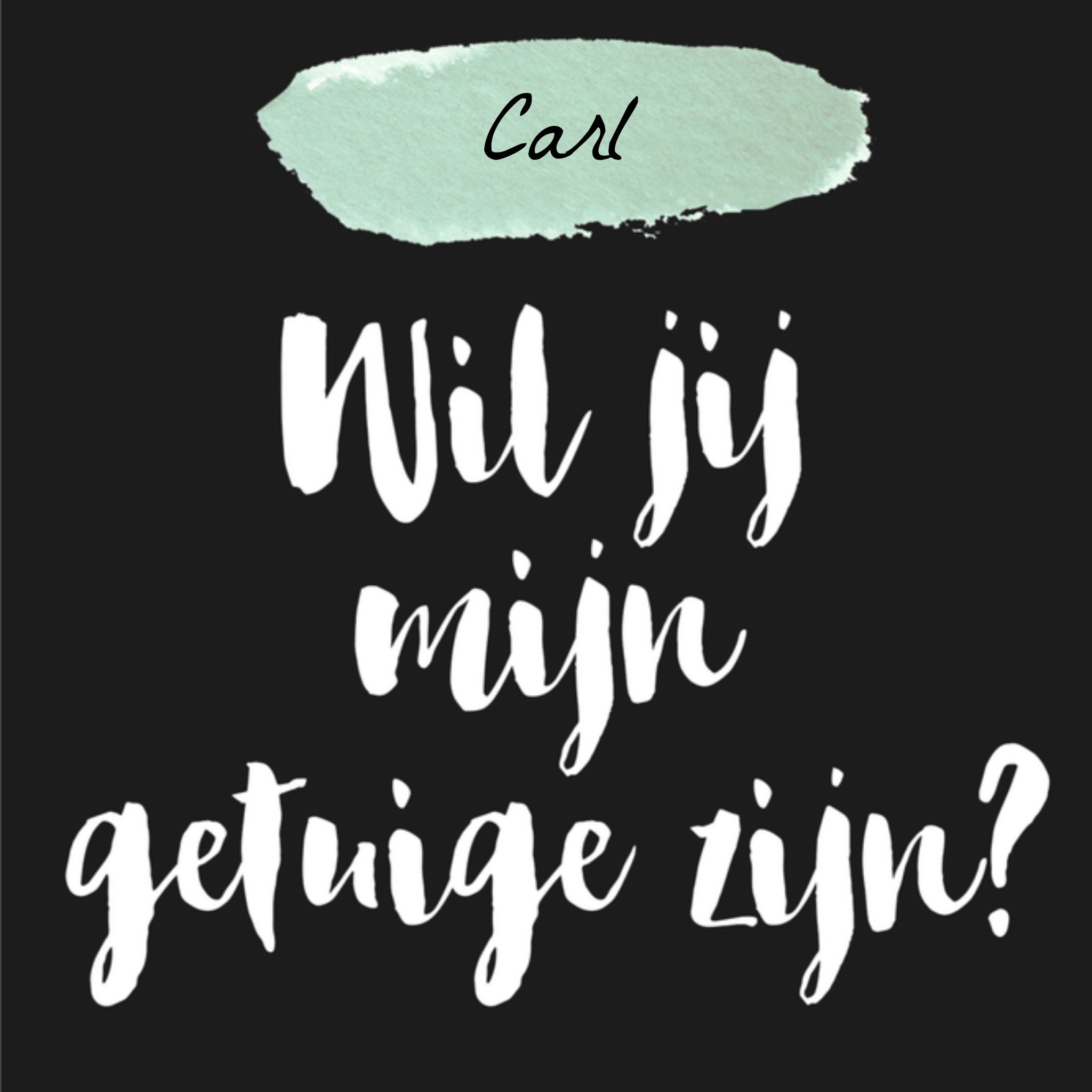 Greetz Huwelijkskaart getuige met naam Vierkant