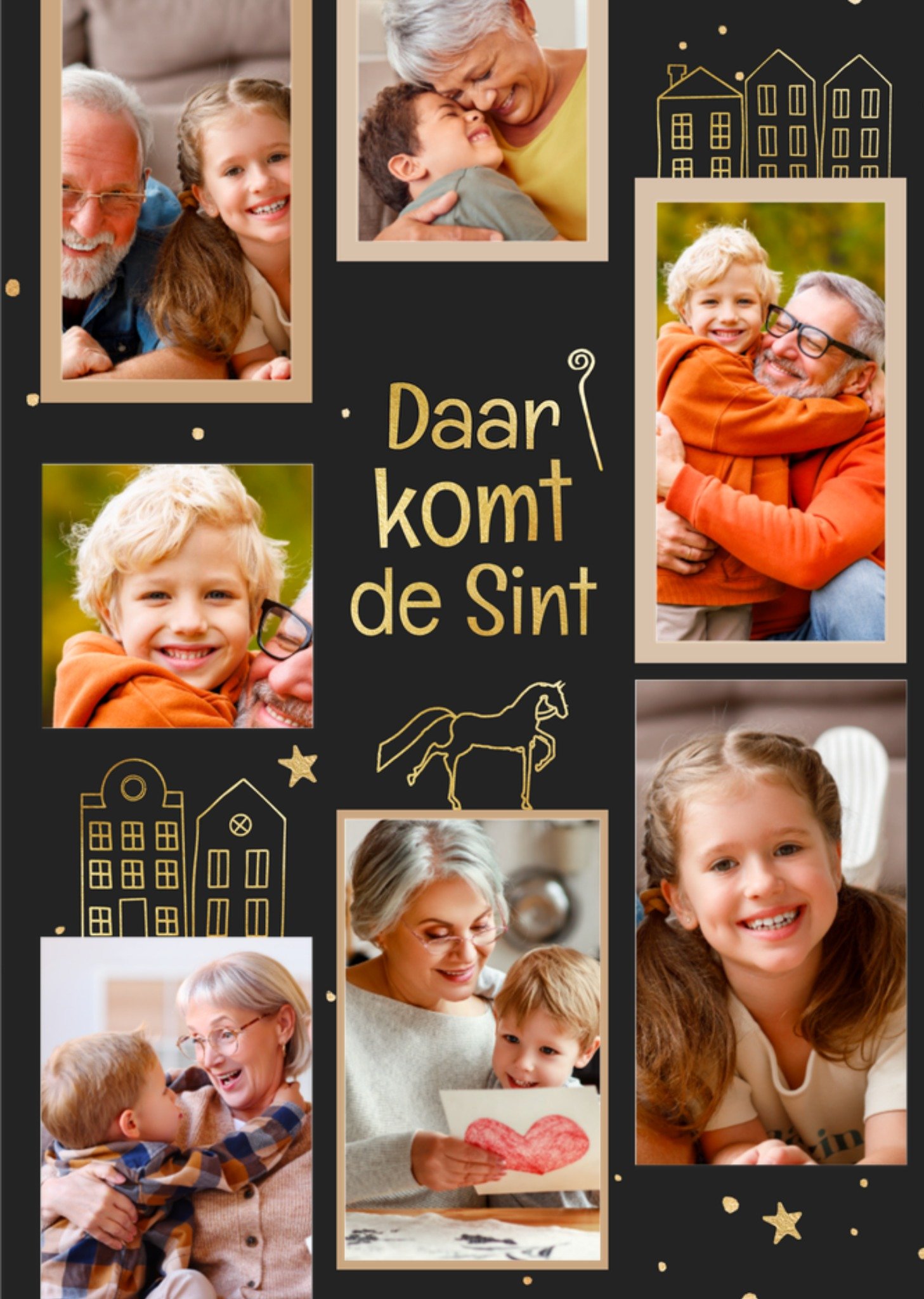 Sinterklaaskaart - Daar komt de sint - Met fotos