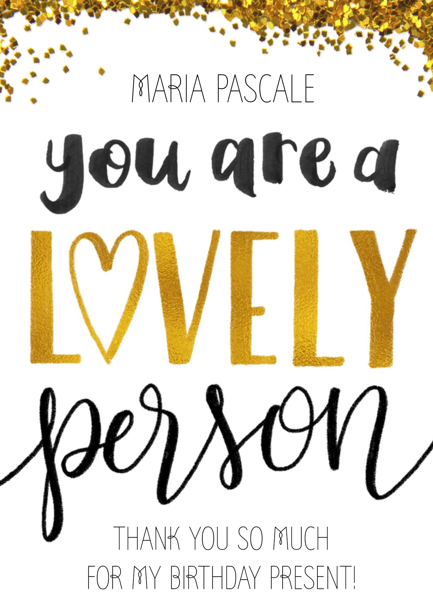 Bedanktkaart met aanpasbare naam Kaart Greetz