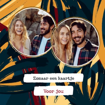 Zomaar Een Kaartje Tropische Bladeren Foto Upload Kaart