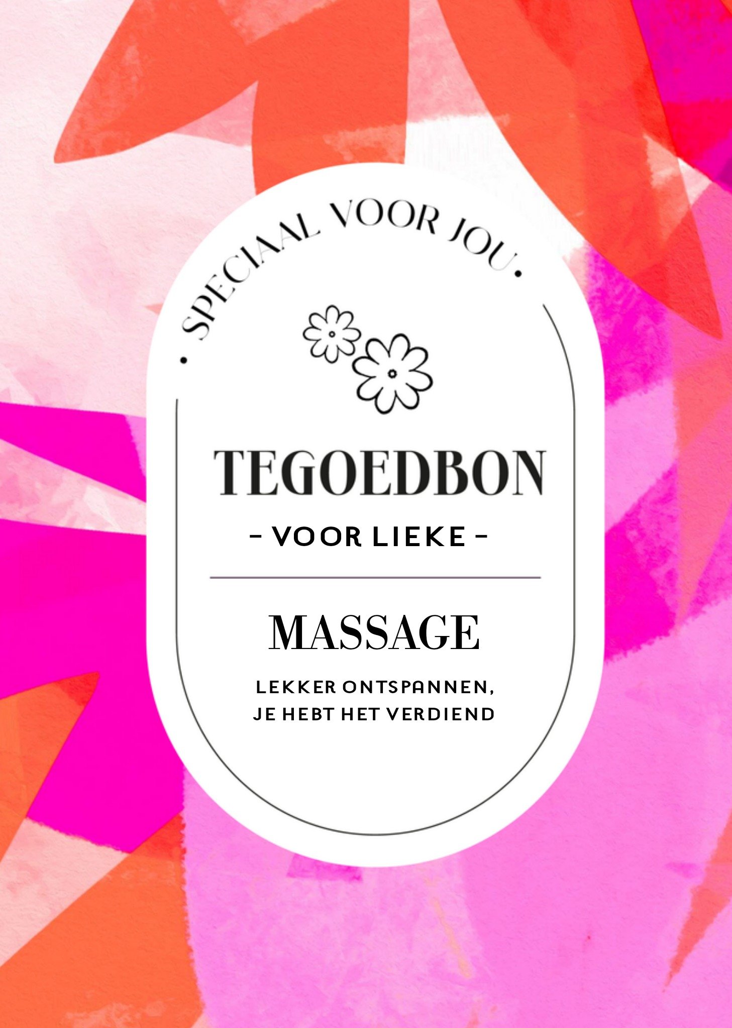 Denken aan kaart met naam tegoedbon Greetz