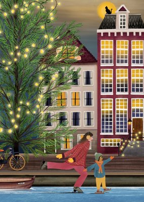 Greetz | Kerstkaart | schaatsen