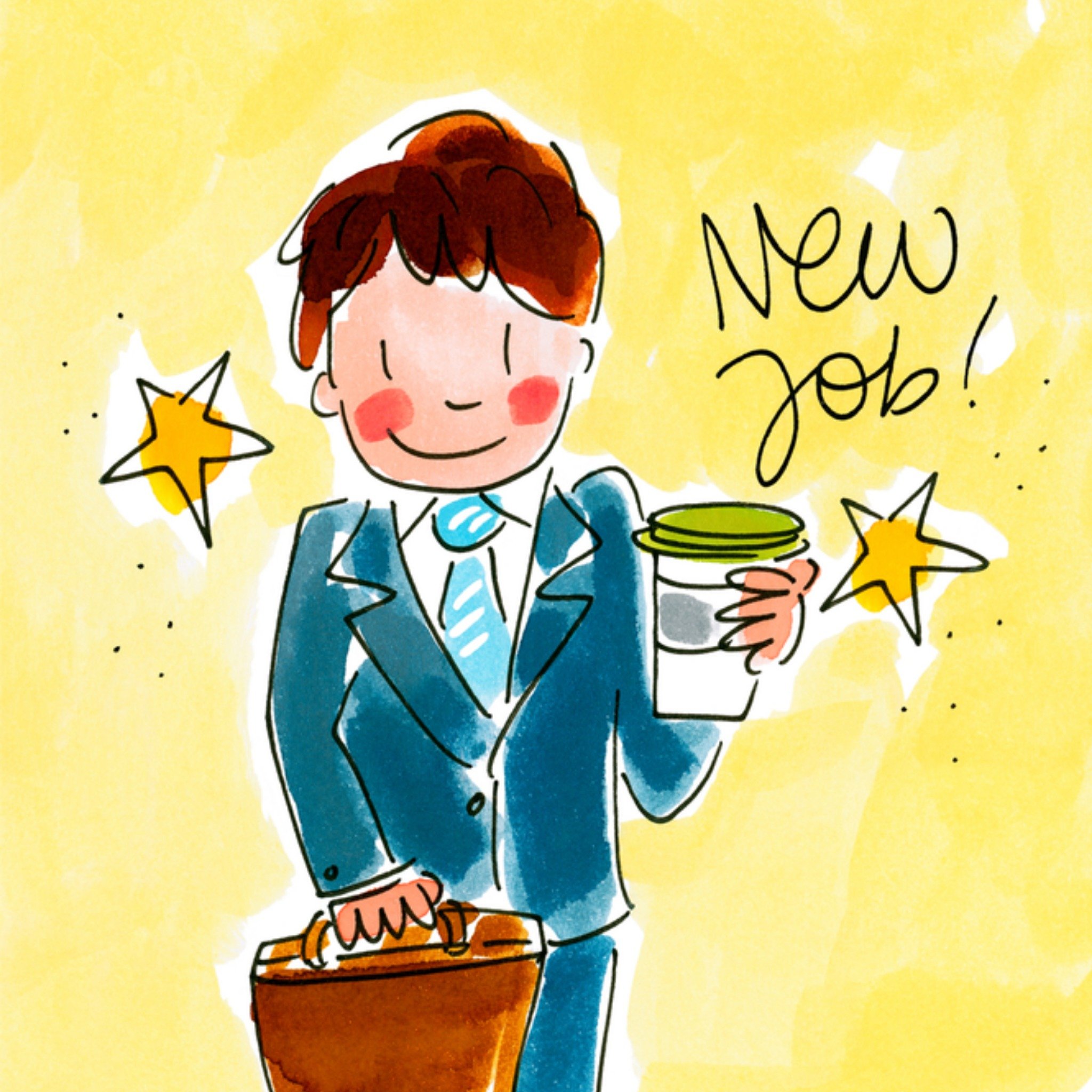 Nieuwe baan illustratie Vierkante Kaart Blond Amsterdam