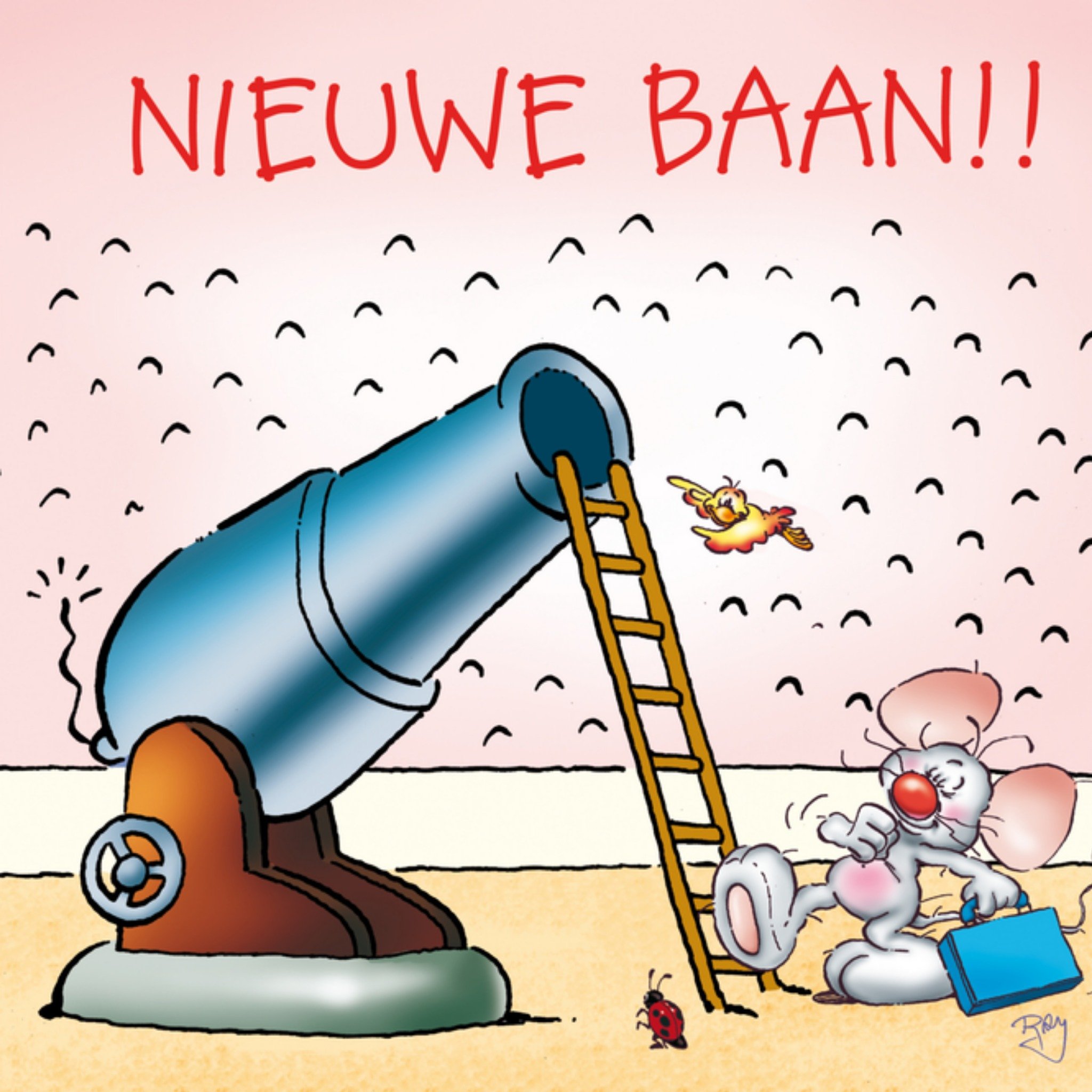 Nieuwe baan Succes Vierkante Kaart Doodles