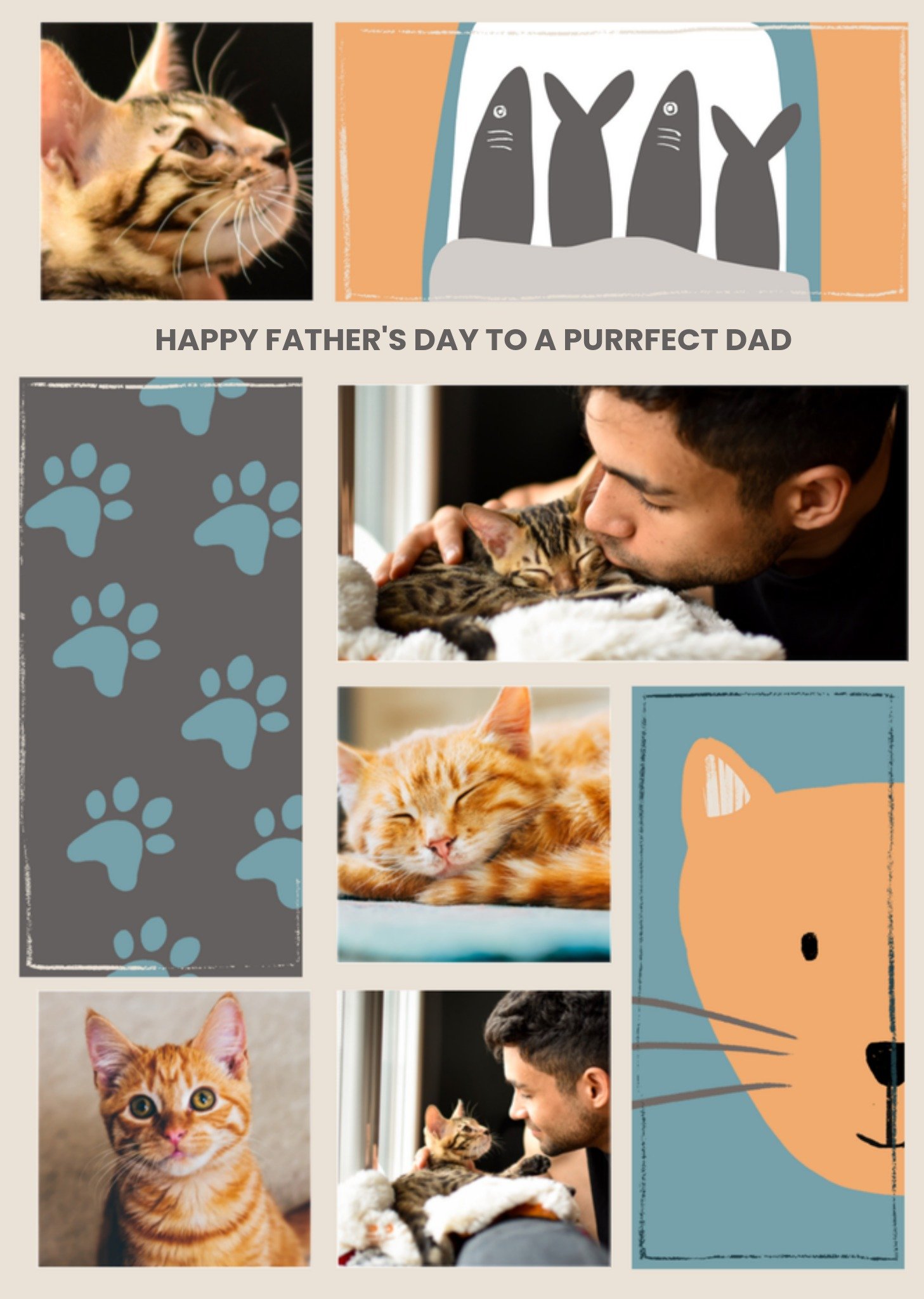 Greetz Vaderdagkaart fotokaart kat Standard Card