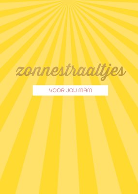 Zonnestraaltjes Typografisch Zonnestralen Mama Kaart