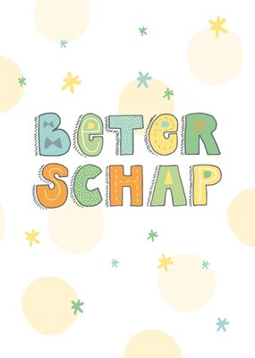 Funny Side Up | Beterschapskaart | Stippen en sterretjes