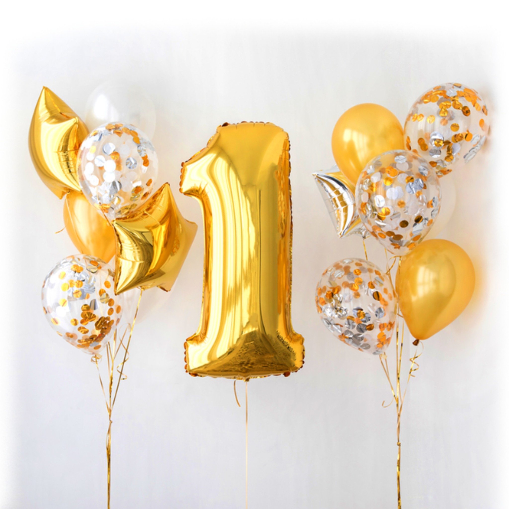 Greetz Verjaardagskaart 1 jaar ballonnen Vierkant