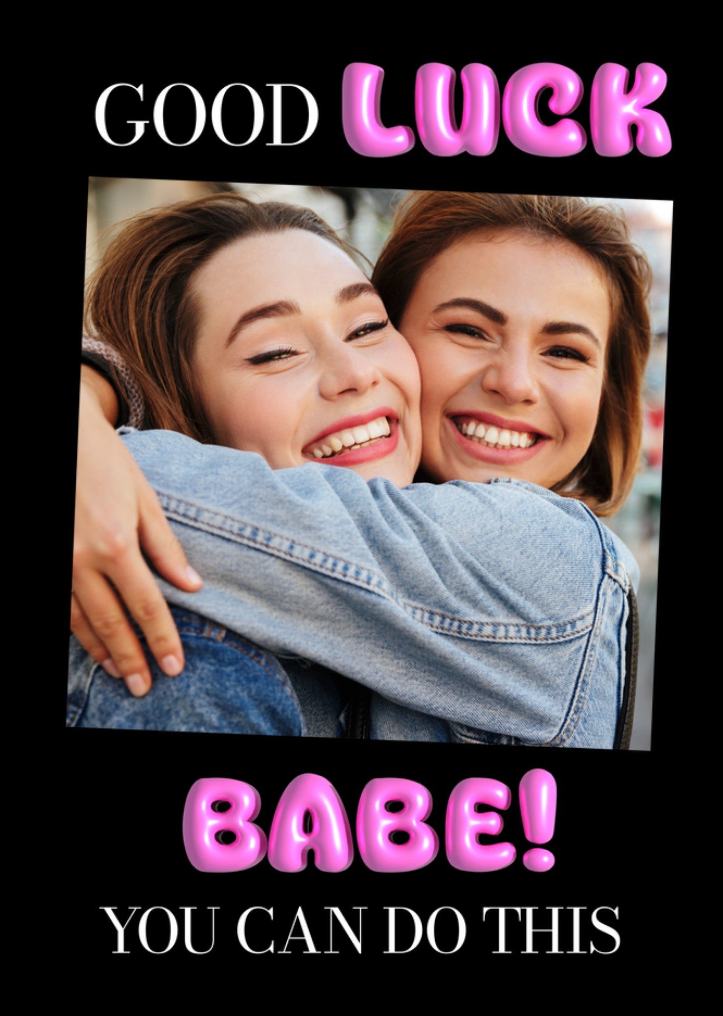 Geslaagdkaart Good luck babe Met foto Kaart Greetz