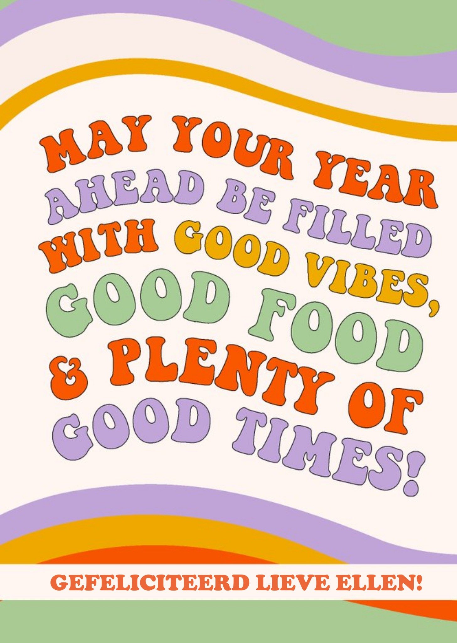 Verjaardagskaart - Good vibes, good food and good times