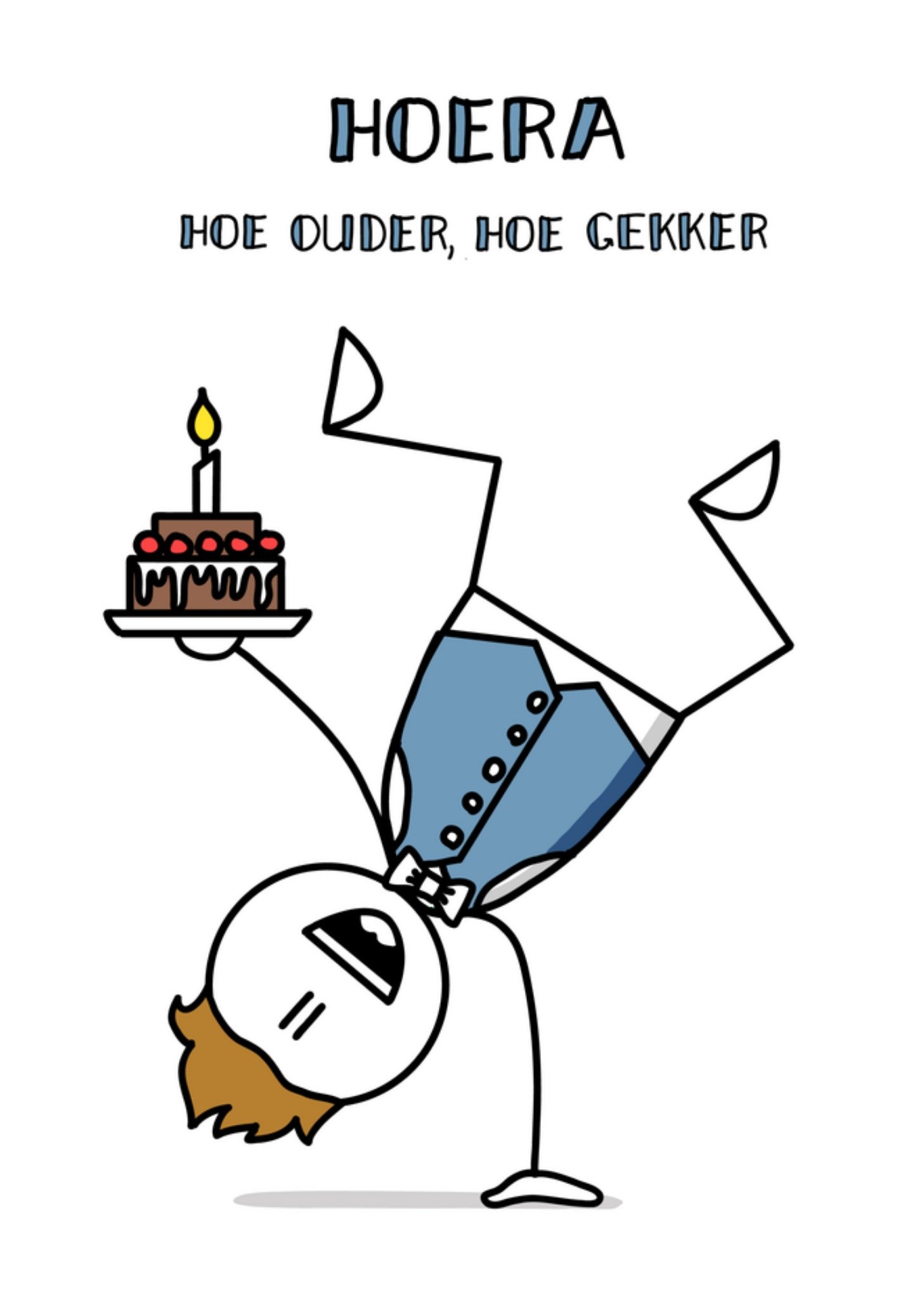 Verjaardagskaart taart Kaart YH Tekent