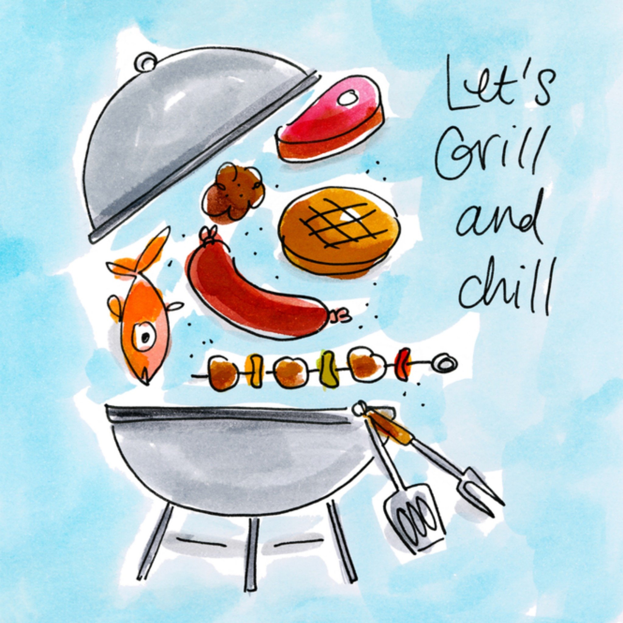 Uitnodiging verjaardag bbq Vierkante Kaart Blond Amsterdam