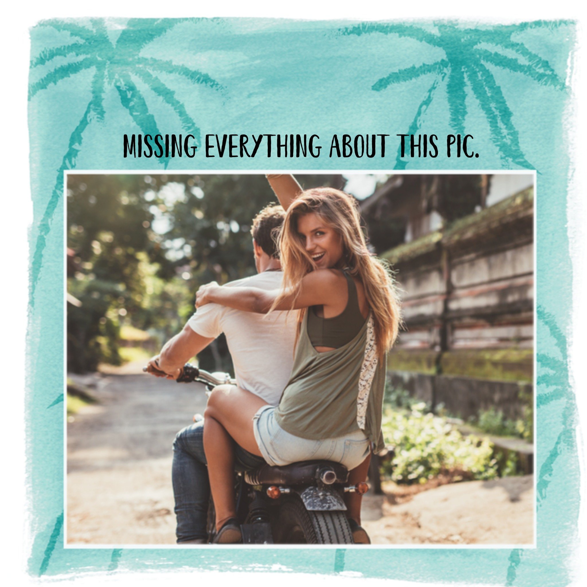 Greetz Vakantiekaart zomerkiekjes palmboom Vierkant